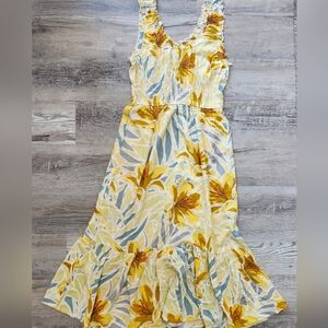 Anthropologie Patrons of Peace Small Floral Rayon Boho Dress Ruffle Tank Sleeve